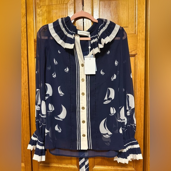 Zimmermann Sailboat Printed Blouse - Top - Size 1 - Picture 7 of 9
